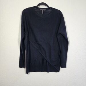 BCBGMAXAZRIA black merino wool Karsyn sweater draped cross-front size M